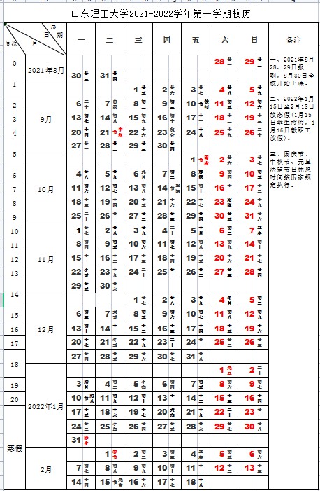 山东理工大学寒假什么时候放